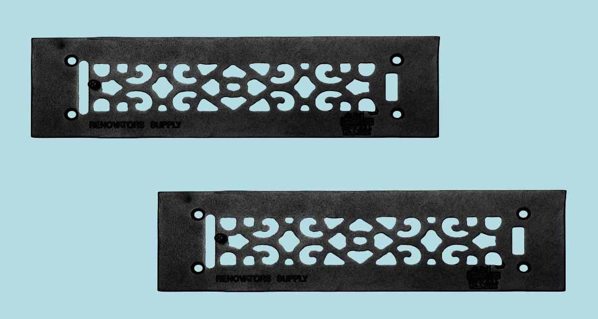 Heat Air Grille Cast Victorian Overall 3 1/2 x 12 Pack of 2 Renovators Supply