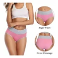 thumbnail image 2 of Calzoncillo Mujer Cintura Alta Braga Cómoda Algodón 5 Piezas, 2 of 5