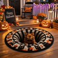 thumbnail image 3 of Halloween Theme 3D Visual Optical Floor Mat,Pumpkin Ghost Star Print Non- Washable Illusion Round Rugs,for Home,Party,Trick or Treat Entry Decor, 3 of 4
