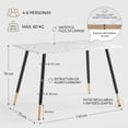 thumbnail image 3 of Mesa de Comedor Marble para 4 a 6 Personas 110CM Mesa de Cocina Rectangular con Patas de Dorado,Moderno FurnitureR Moderno Rectangular Mesa, 3 of 8