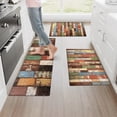thumbnail image 6 of YIMEIS Wooden Panels Festive Colors Kitchen Mat Rug Set  - Perfect for Kitchen Counter, 16''*24''/20''*32''/47''*18'', Functional for Decoration, 6 of 10