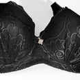 thumbnail image 5 of Wdgfv Women's Push Up Bra Lightly Lined Demi Bra Underwire All Over Lace Bra Comfortable Full Coverage Bralette Black 38, 5 of 5