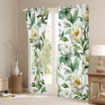 thumbnail image 3 of Manfei White Floral Curtains Pack of 2 (42x84 Each),Green Leaves Curtains Blackout,Natural Plant Bedroom Curtains For Children,Super Cozy Room Decor, 3 of 6
