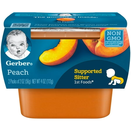 Gerber 1st Foods Peach Baby Food, 4 oz. Sleeve (Pack of