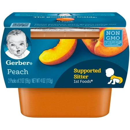 (8 Pack) Gerber 1st Foods Peach Baby Food, 4 oz. Sleeve