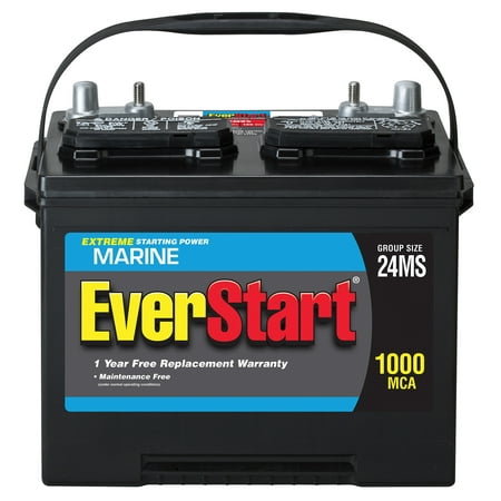 EverStart Lead Acid Marine Battery, Group 24MS - 1000 (Best Batteries For Mflb)