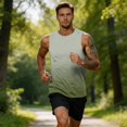 thumbnail image 5 of Satingcolo Men's Summer Sleeveless UPF 50+ Swim Tops Quick Dry Workout Sleeve Tank Top UV Protection Running Gym Muscle T Shirts, 5 of 6