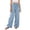 pants 2#Blue, variant on WAYUTE Girls Wide Leg Pants Loose Fit Pure Color Floral Print Beach Trousers with Pockets Soft for Toddler Kids Vacation Outfits