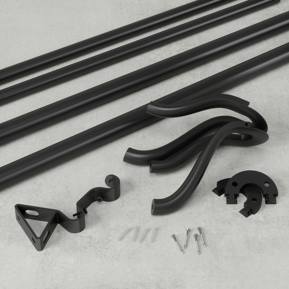Umbra Midnight 3/4" Double Window Curtain Rod 42-120" Black