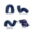 thumbnail image 3 of Almohada de viaje Brookstone Free Form de espuma viscoelástica azul, 3 of 7