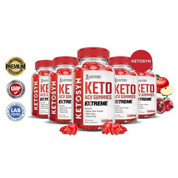 (5 Pack) Ketosyn Keto Extreme ACV Gummies 2000mg Dietary Supplement 300 Gummys