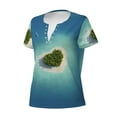 thumbnail image 2 of Naloa Paradise Island Print T-Shirts Short Sleeve V Neck Tees for Women Fashion Tops Trendy Lightweight Soft Casual Summer Outfits Clothes, 2 of 5