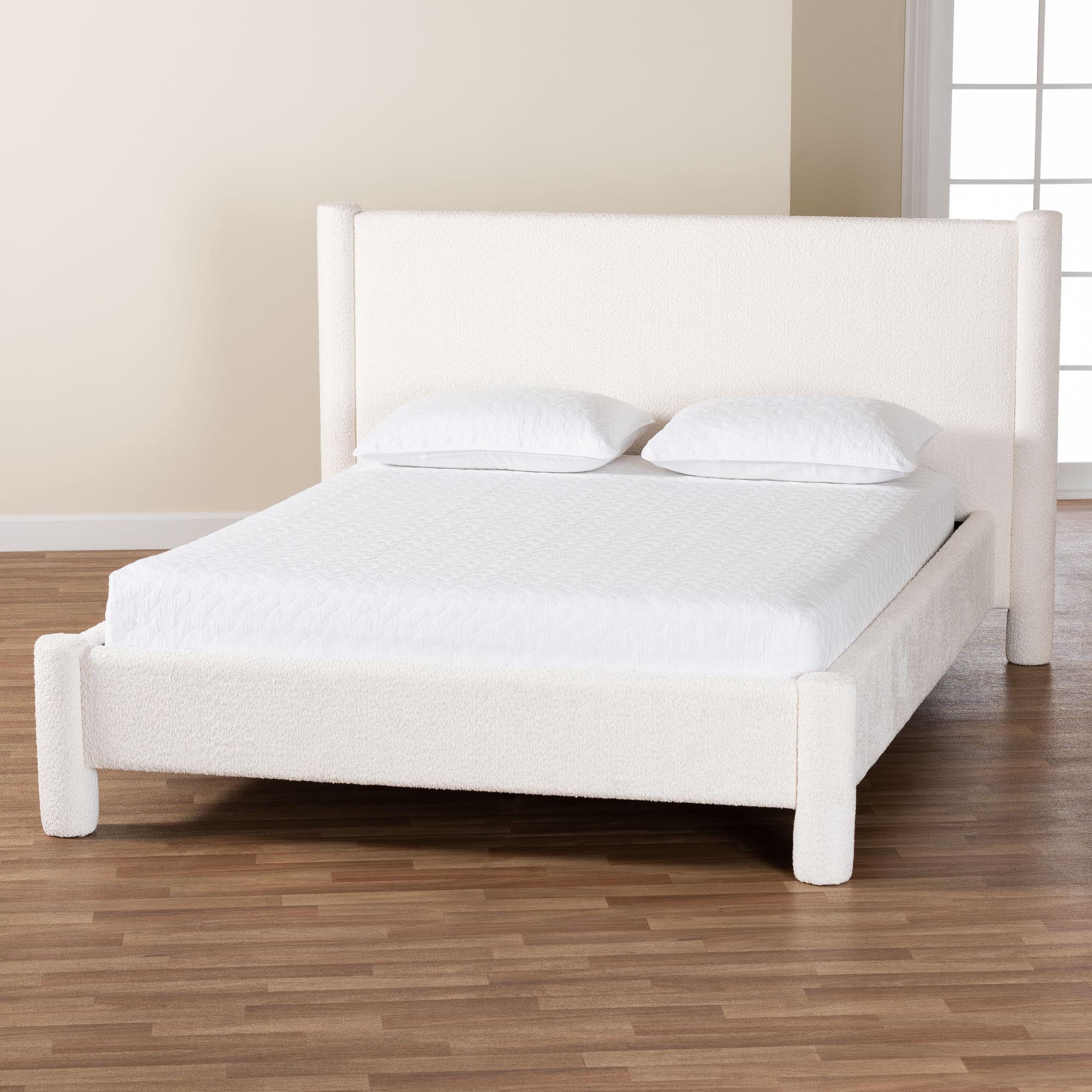 Baxton Studio Laria Modern Platform Bed, Queen, White
