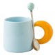 thumbnail image 1 of Taza de café de cerámica con mango de luna de 350 ml/12 oz con cuchara de caramelo, 1 of 7