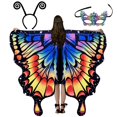 thumbnail image 1 of Alas de mariposa para mujer, disfraz de fiesta de Halloween, disfraz de adulto, disfraz de mariposa, capa, chal colorido, 1 of 4