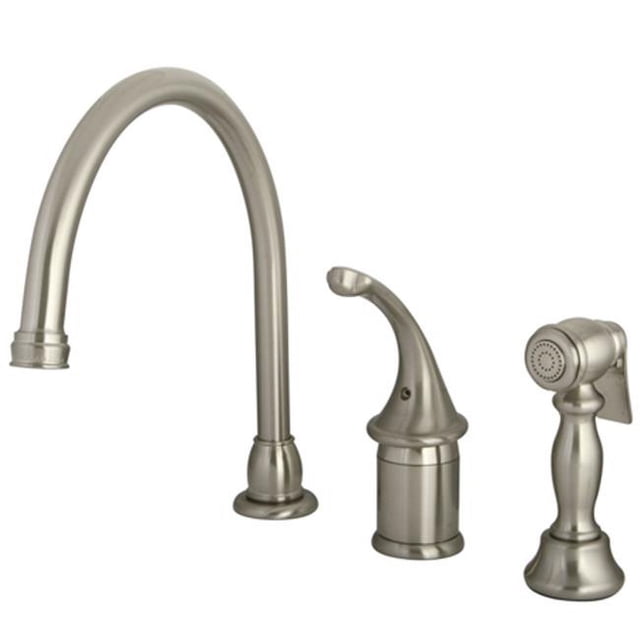 Kingston Brass KB3818GLBS Single Handle Kitchen Faucet with Brass Sprayer
