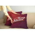 thumbnail image 2 of Ambesonne Saying Throw Pillow Cover 2 Pack, Keep Silence Modern Text, 16", Red Maroon and White, 2 of 5