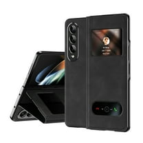 Dteck View Flip Case for Samsung Galaxy Z Fold 4, Slim Magnetic Face Cover with Stand for Samsung Galaxy Z Fold4, Black