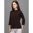 thumbnail image 4 of Prettify Women Straight Regular 3/4th Sleeve Casual Female Brown Western Top, 4 of 5
