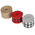 thumbnail image 1 of 3 rollos de cinta para manualidades navideñas, arpillera negra, roja, negra y blanca, materiales para lazos, envoltura de regalos (5cm), 1 of 12