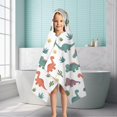 thumbnail image 6 of White Dinosaurs Cacti Plants Pattern Hooded Bath Towel，50"x30" for Ages 3 To 12 Kids, Quick Dry Lightweight Soft Microfiber Hood Beach Towel Cover Up for Kids, 6 of 7