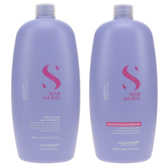 Alfaparf Milano Semi Di Lino Smoothing Low Shampoo 33.8 oz & Conditioner 33.8 oz Combo Pack