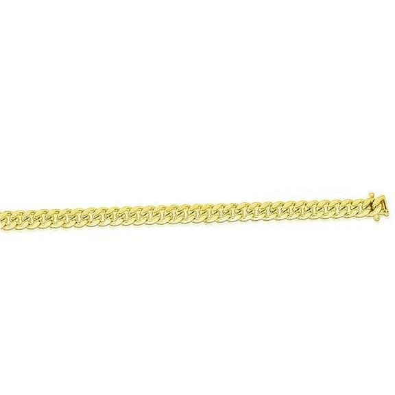 JewelStop 10K Yellow Gold 4.5mm Semi-Solid Miami Cuban Chain with Polished Finish and Box Clasp - 18in,24in,22in,24in (24in)