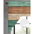 thumbnail image 3 of Farmhouse Teal Brown Swag Valances for Windows, Vintage Wooden Striped Swag Curtains for Kitchen, Living Room, Small Window Treatments Drapes Curtains for Cafe, Bathroom, Bedroom, 56"x36", 3 of 6