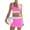 #ZZH6 Pink, variant on High Waisted Bikini Set for Women – Tummy Control 3 Piece Swimsuit with Skirt, Neon Purple, Push Up Top, Full Coverage, Size L
