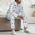 thumbnail image 7 of Salouo Dinosaur Print Button-Front Long Sleeve Pajama Set for Men, Soft 2Pjs Men's Long Sleeve Sleepwear-Small, 7 of 7