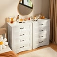 thumbnail image 4 of Lofka 4 Drawer Dresser for Bedroom, Tall Wood Dresser with Large Drawer & Delicate Metal Handles for Closet, Living Room, Hallway - White (36" Height), 4 of 11