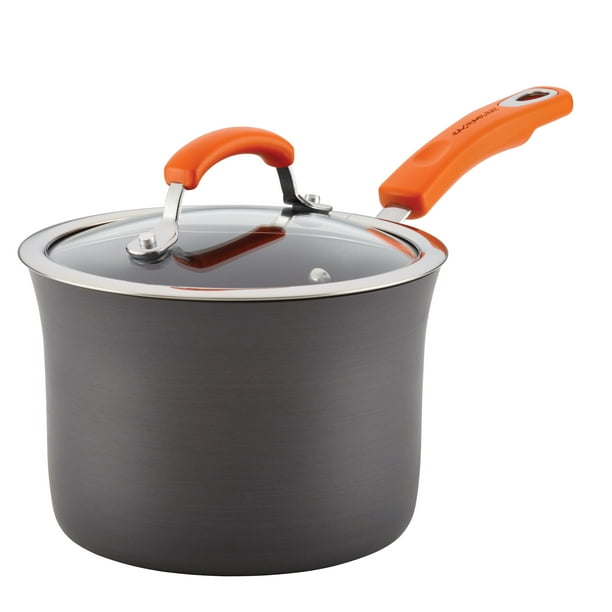 Rachael Ray Hard Anodized Aluminum Nonstick 3 Quart Covered Saucepan