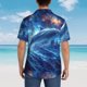 thumbnail image 4 of Balery Beautiful Ocean Dolphin Camisas hawaianas de manga corta para hombre, camisas playeras de corte holgado, camisas de vacaciones con botones,XX-Large, 4 of 7