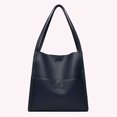 thumbnail image 5 of Bolso de mano informal para mujer, bolso hobo grande con cremallera, bolso comprador de cuero (azul), 5 of 5