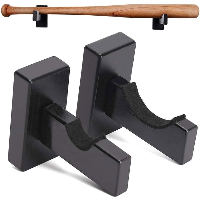 Vitrina para bates de béisbol, sólida, hecha a mano, horizontal, para montaje en pared, para exhibir bates de béisbol y sóftbol.