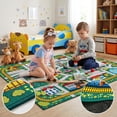 thumbnail image 2 of Brythos Kids Car Road Rug 3x5 ft, Non-Slip City Traffic Play Mat for Toy Cars and Train Track, Educational Town Map Carpet with Police Station Hospital Cinema for Kids Room, 2 of 6