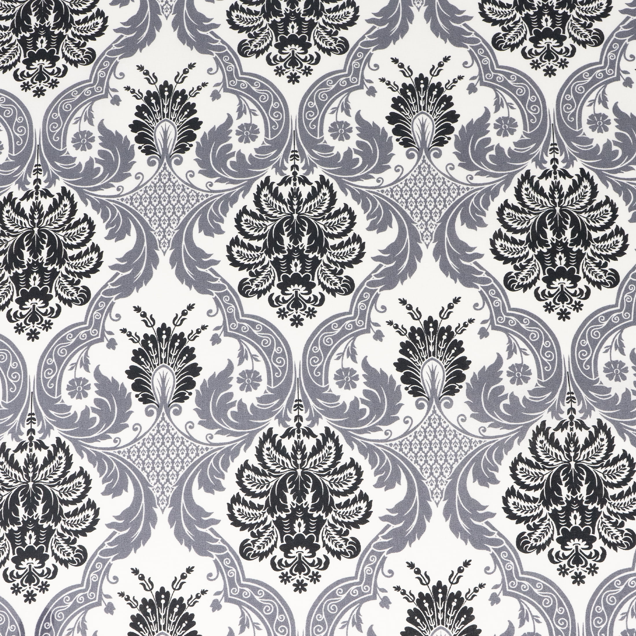Waverly Inspirations 1 Yard Cut 100% Cotton Prints Fabric, Damask 2 Onyx, 44" Wide for Quilting & Sewing