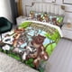 thumbnail image 3 of Amigos Animales Conjunto de sábanas temático, trío de piezas, cómodo y amigable con la piel, diseño único, regalo de decoración para el hogar para familiares, amigos y fans,140cm *210cm, 3 of 6