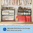 thumbnail image 5 of 3- Shelf Metal Shelving Unit Adjustable Storage Shelves Heavy Duty Garage Shelving Steel Wire Shelving for Laundry Bathroom Kitchen Pantry Closet Garage Black, 35.6Wx14Dx36H, 5 of 8