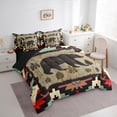 thumbnail image 3 of Manfei Animal Bear 7pcs Bedding Comforter Set for Teens Female Men,Woodland Wildlife Queen Bedding Sets Super Cozy,Tribal Aztec Queen Sheet Sets,Breathable Home Decor,Reversible, 3 of 8