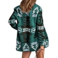 thumbnail image 3 of Xuanfei Women Print Open Front Long Sleeve Ribbed Edge Pocketed Knitted Cardigan, 3 of 4