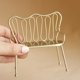 thumbnail image 1 of Silla miniatura doble, muebles para casa de muñecas BJD, escena de vida, juguete para niños, microescena, decoración, juego nórdico para niños, silla Oro, 1 of 10