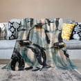 thumbnail image 2 of Orinice Penguins Snow Watercolor Painting Warm Lightweight Blanket Soft Fleece Blankets  All Seasons Super Soft Blanket for Bed Couch Sofa Office Decor 100 x 130cm 130 x 150cm 150 x 200cm 40x50in, 2 of 6