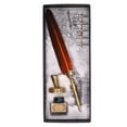 thumbnail image 2 of Feather Pen, Vintage Quill Ink Set Feather Pen with Box Packing Stainless Steel Nib Smooth Writing Wear Resistant Calligraphy Set for Lovers Elders Teachers Present, 2 of 7