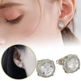 thumbnail image 2 of Hearth & Gear European And Fashion Earrings For Women Light Square High Grade Shiny Zircon Earrings Versatile Earrings Rose Earrings Hoop Earring Hoop Earrings Ear Rings Set Earrings Earrings with, 2 of 7