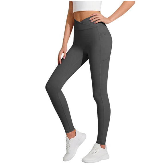 Cethrio Girls Yoga Leggings, Dancing Stretchy Casual High-waisted Tight Pants Dark Gray Size 14-16