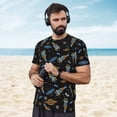 thumbnail image 4 of Wukai Space Rocket Print Men's Short-Sleeved Mesh T-Shirt,Quick-Dry Short Sleeve Workout T-Shirt-Medium, 4 of 8