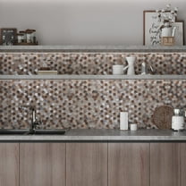 10 pack Silver Beige Hexagon 11.25 in. x 11.25 in. Honed Metal Peel and Stick Tile for Kitchen and Bathroom (8.79 sq. ft./Case)