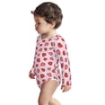 thumbnail image 3 of Xecao Hand Drawn Strawberry Print Baby unisex-baby Cotton Long-sleeve Bodysuits-3 Months, 3 of 6
