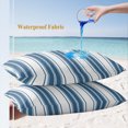 thumbnail image 4 of Lumbar Pillow Covers 20x12 Inch Set of 2, Sea Blue Striped Waterproof Outdoor Pillow Covers, Modern Thin Line Vertical Stripes Decorative Cushion Pillowcases for Couch, Sofa, Bed, Garden, Patio, 4 of 9